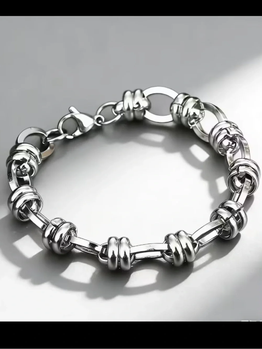Solid 304 Stainless Steel Interlocking Link Bracelet | Unisex Silver Chain